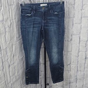 Guess Cropped Five Pocket Snap‎ Button Detail on Legs Jeans Size 28
